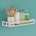 Walfos Kitchen Organizer Wall Mount Bracket Wall Storage Rack Spice Jar Rack Cabinet Shelf Kitchen Gadget Supplies Bathroom Rack Walfos® Kitchenware