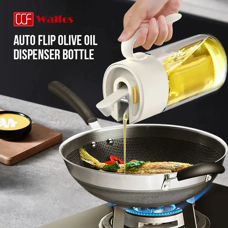 Walfos Kitchen household spray pour dual-use glass oil can leak-proof oil bottle soy sauce vinegar seasoning bottle container Walfos® Kitchenware