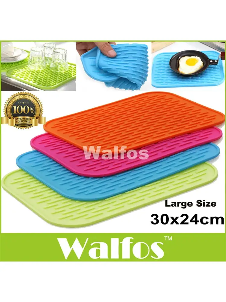 Walfos Multifunctional 30x24cm Silicone Pot Holder: Large, Heat-Resistant Kitchen Drying Mat for Dishes & Cookware Walfos® Kitchenware