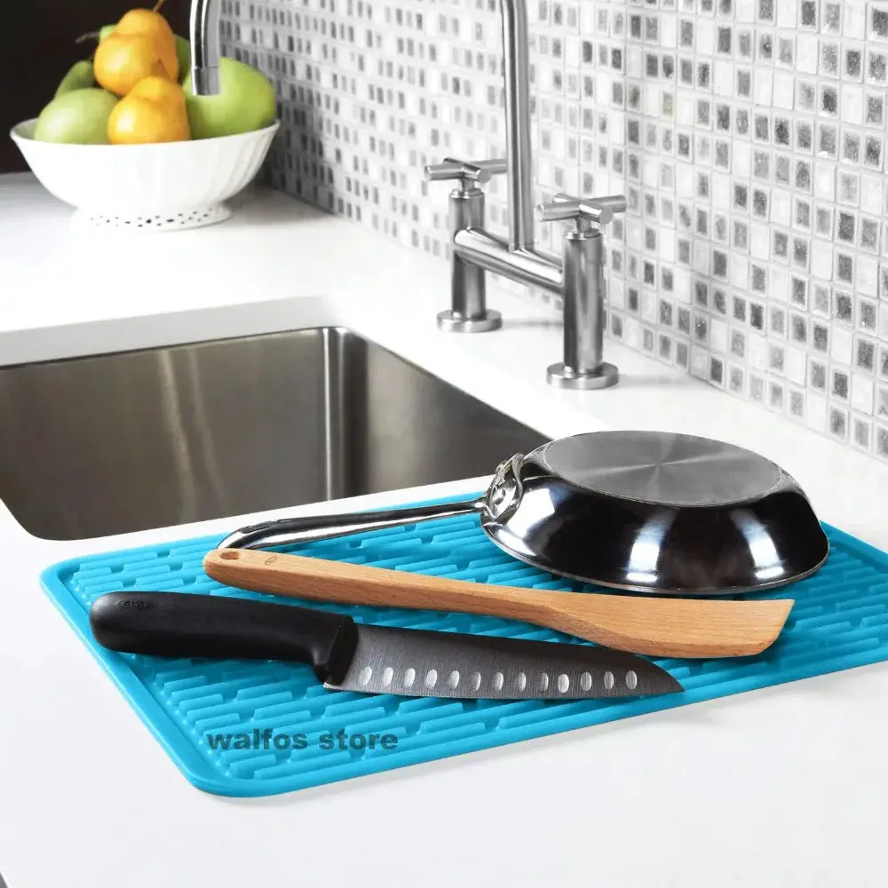 Walfos Multifunctional 30x24cm Silicone Pot Holder: Large, Heat-Resistant Kitchen Drying Mat for Dishes & Cookware Walfos® Kitchenware