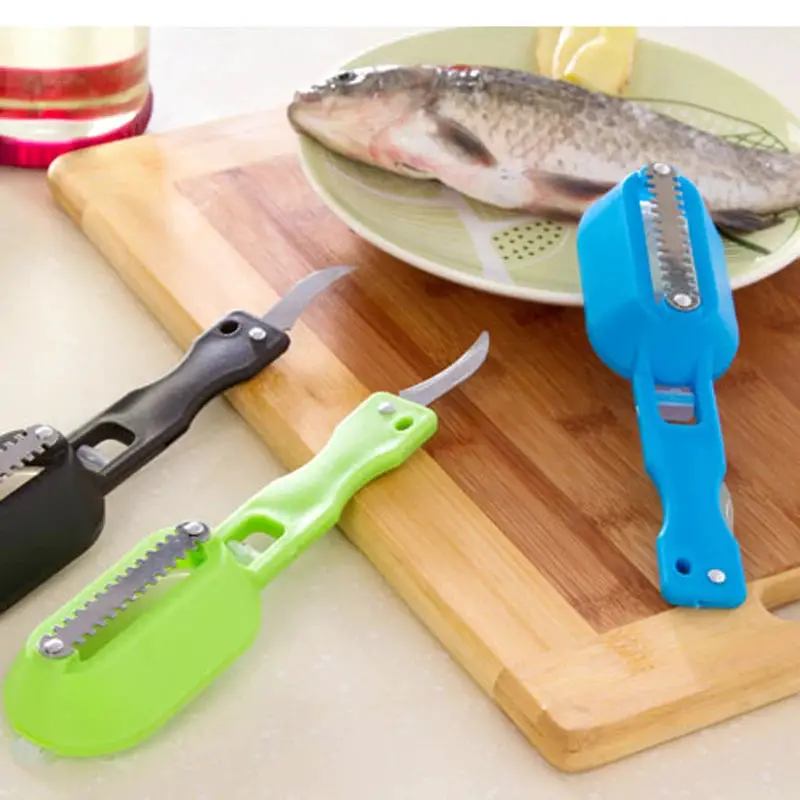 Walfos Multifunctional Fish Clean Scales Fish Killing Scraping Scale With Knife Fish Cleaning Tools Kitchen Cooking Accessories Walfos® Kitchenware