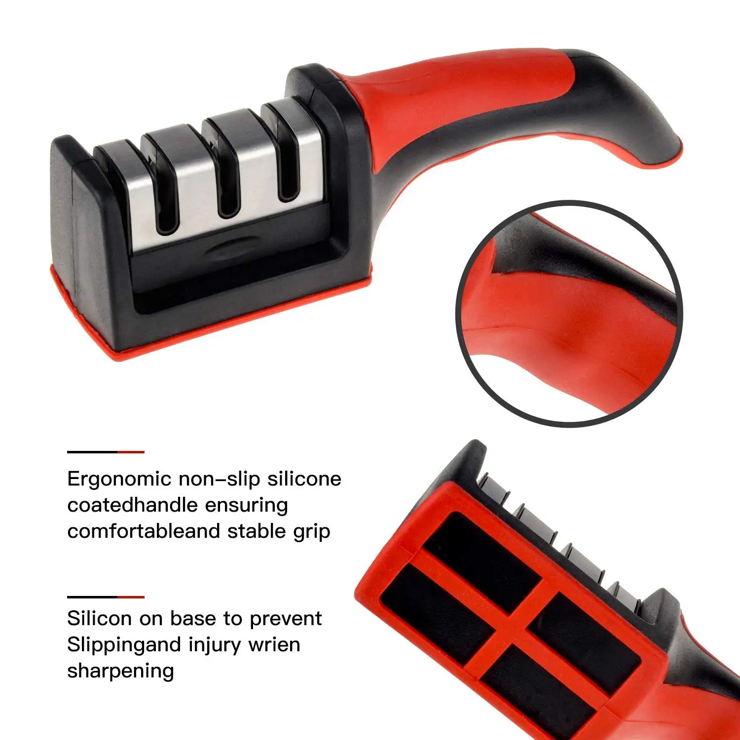 Walfos Sharpener Household Quick Sharpener Whetstone Stick Sharpening Kitchen Knife Kitchen Gadget Sharpener 3-Stage Type Walfos® Kitchenware