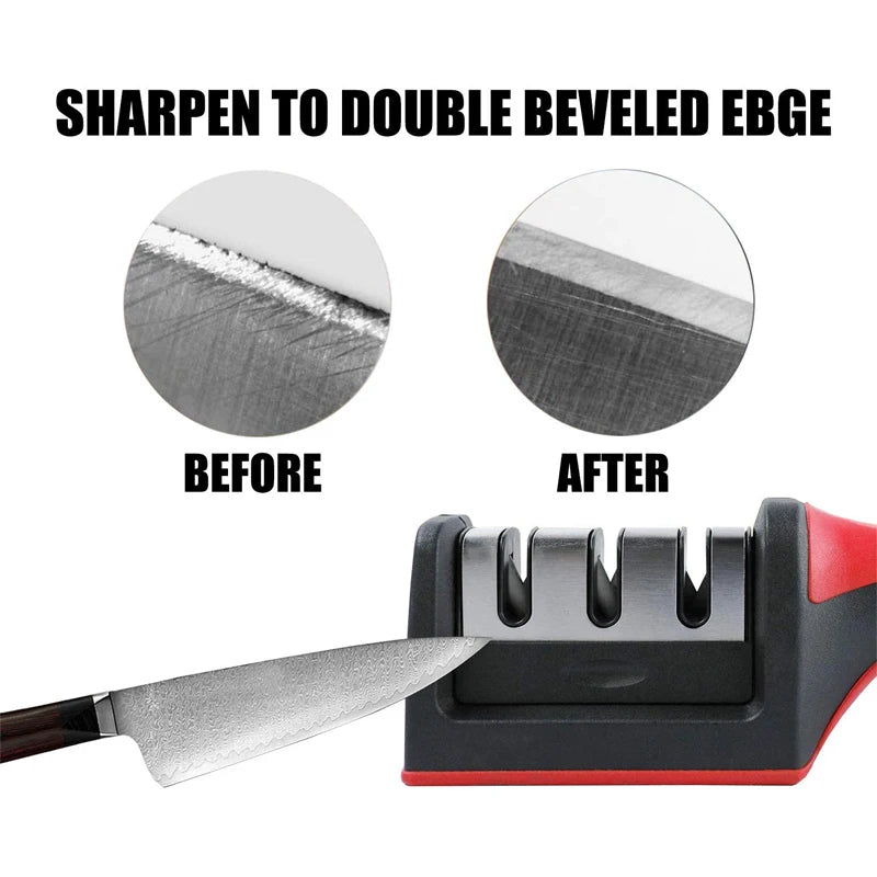 Walfos Sharpener Household Quick Sharpener Whetstone Stick Sharpening Kitchen Knife Kitchen Gadget Sharpener 3-Stage Type Walfos® Kitchenware