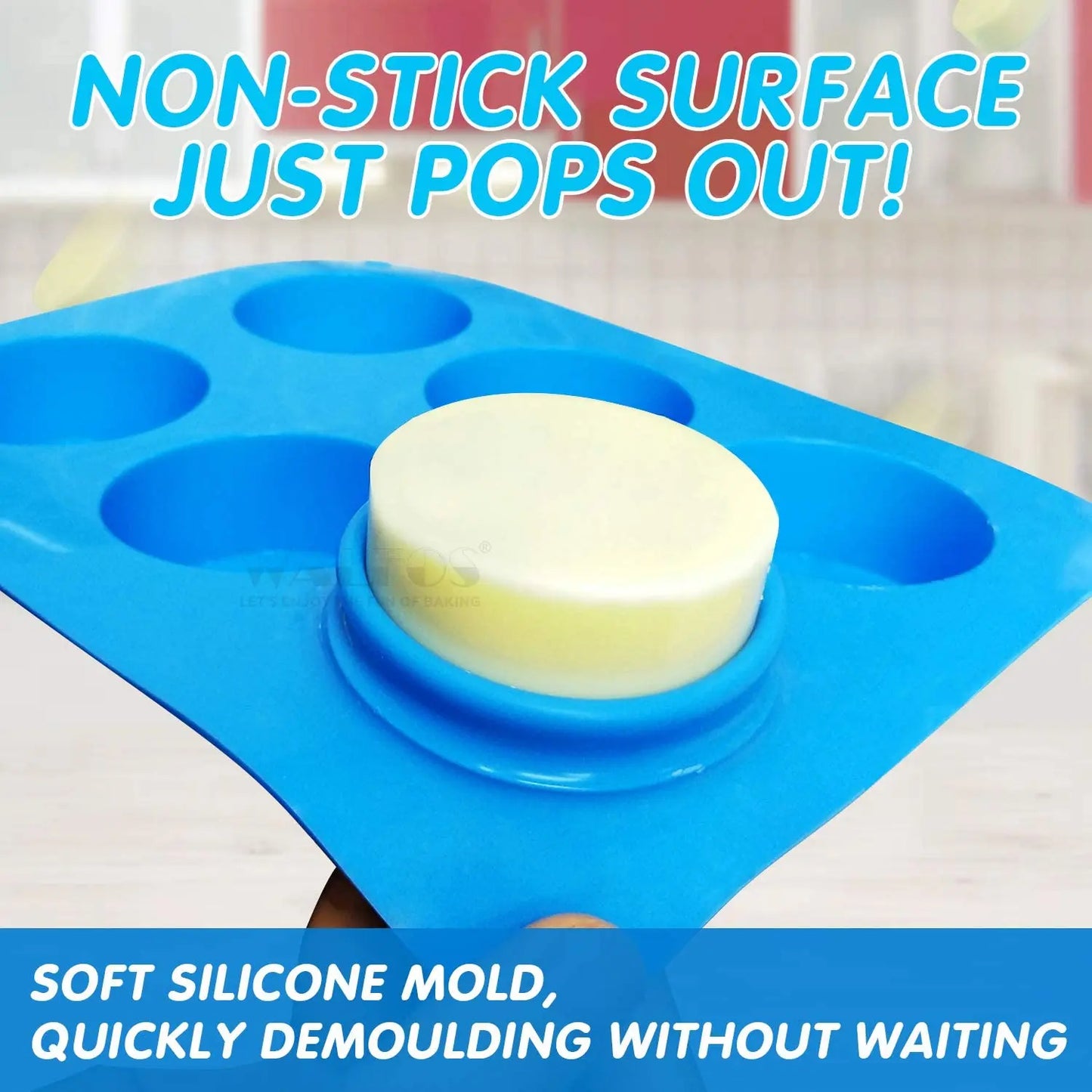 Walfos Silicone Mold Round Non-Stick Cake Chocolate Mold Soap Jelly Muffin Cupcake Moulds Cake Decorating Baking Pastry Tools Walfos® Kitchenware