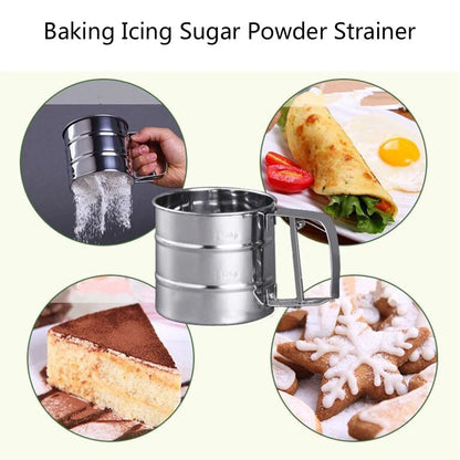 Walfos Stainless Steel Flour Sieve Cup Powder Sieve Mesh Kitchen Gadget For Cakes Hand-Screened Sugar Mesh Sieve Baking Sieve Walfos® Kitchenware