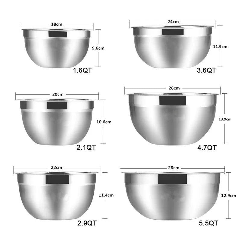 Walfos Stainless Steel Mixing Bowls Non Slip Nesting Whisking Bowls Set Mixing Bowls For Salad Vegetables Eggs Cooking Baking Walfos® Kitchenware