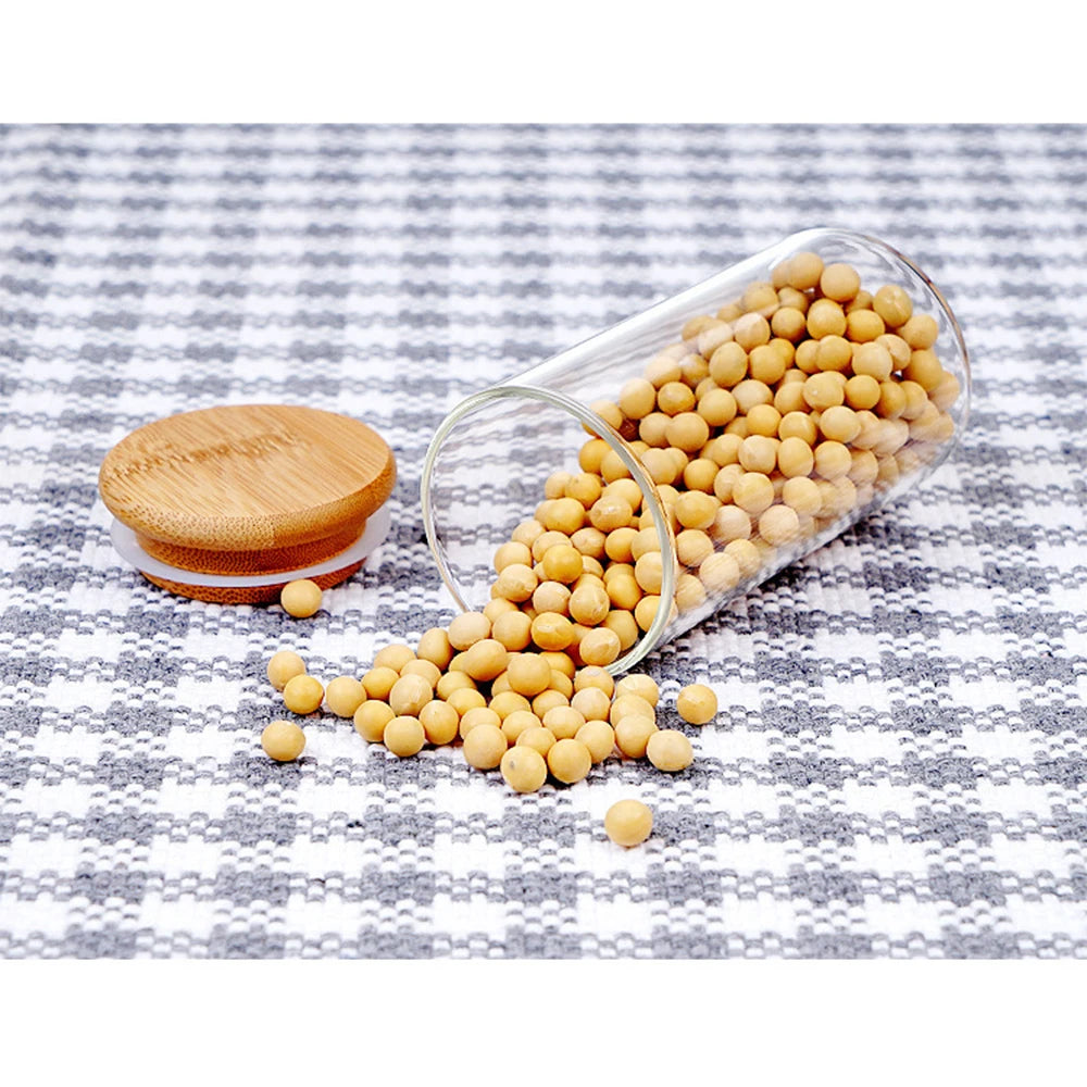 Walfos Stash Jar Food Glass Transparent Container Glass Jars With Lids Cookie Cereals Kitchen Jars Lids Small Size Pot Spice Walfos® Kitchenware
