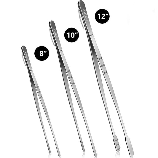 Walfos Ultimate Precision 🔍 3-Piece Stainless Steel Kitchen Tweezers Set: Professional-Grade BBQ Tongs for Culinary Mastery Walfos® Kitchenware