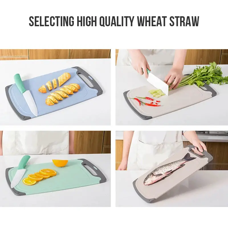 Walfos Wheat Straw Chopping Board Non-slip Anti-mold Cut Multifunctional Household Kitchen Double-sided Sticky Cutting Boards Walfos® Kitchenware