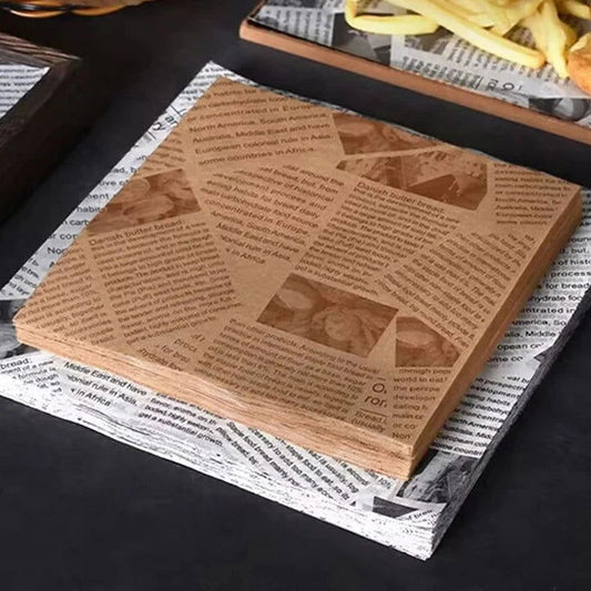 Walfos 100PCS Food Greaseproof Paper Bread Sandwich Burger Fries Wrapping Fast Food Bread Oilpaper Baking Tools - Walfos® Kitchenware