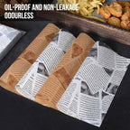 Walfos 100PCS Food Greaseproof Paper Bread Sandwich Burger Fries Wrapping Fast Food Bread Oilpaper Baking Tools - Walfos® Kitchenware
