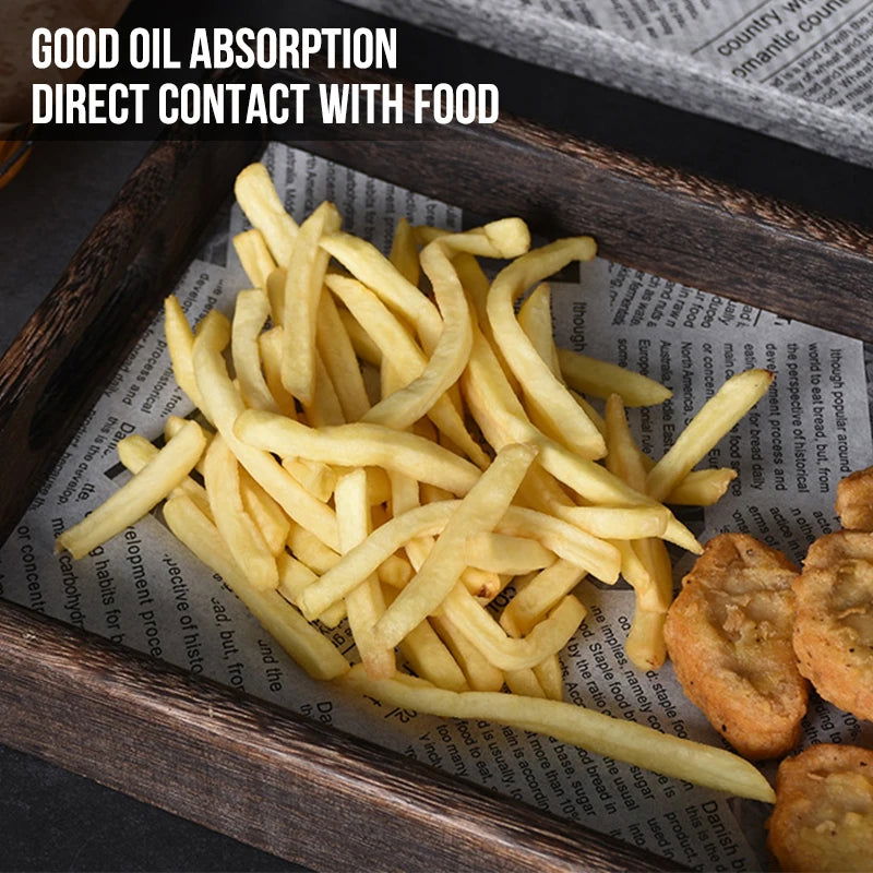 Walfos 100PCS Food Greaseproof Paper Bread Sandwich Burger Fries Wrapping Fast Food Bread Oilpaper Baking Tools - Walfos® Kitchenware