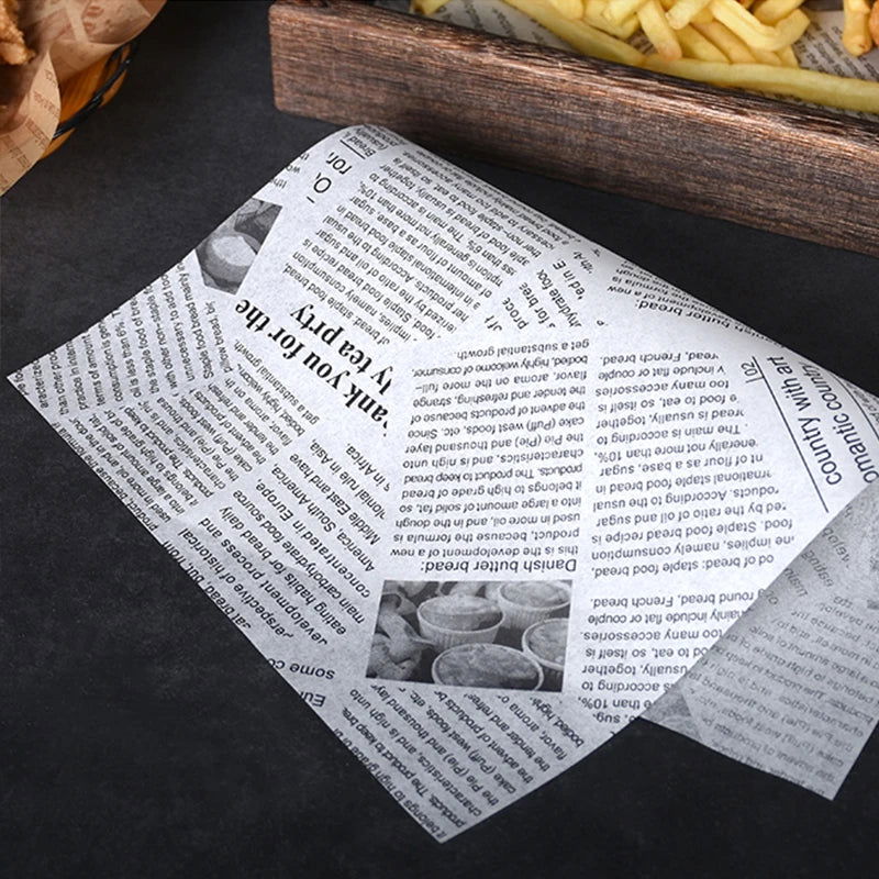 Walfos 100PCS Food Greaseproof Paper Bread Sandwich Burger Fries Wrapping Fast Food Bread Oilpaper Baking Tools - Walfos® Kitchenware