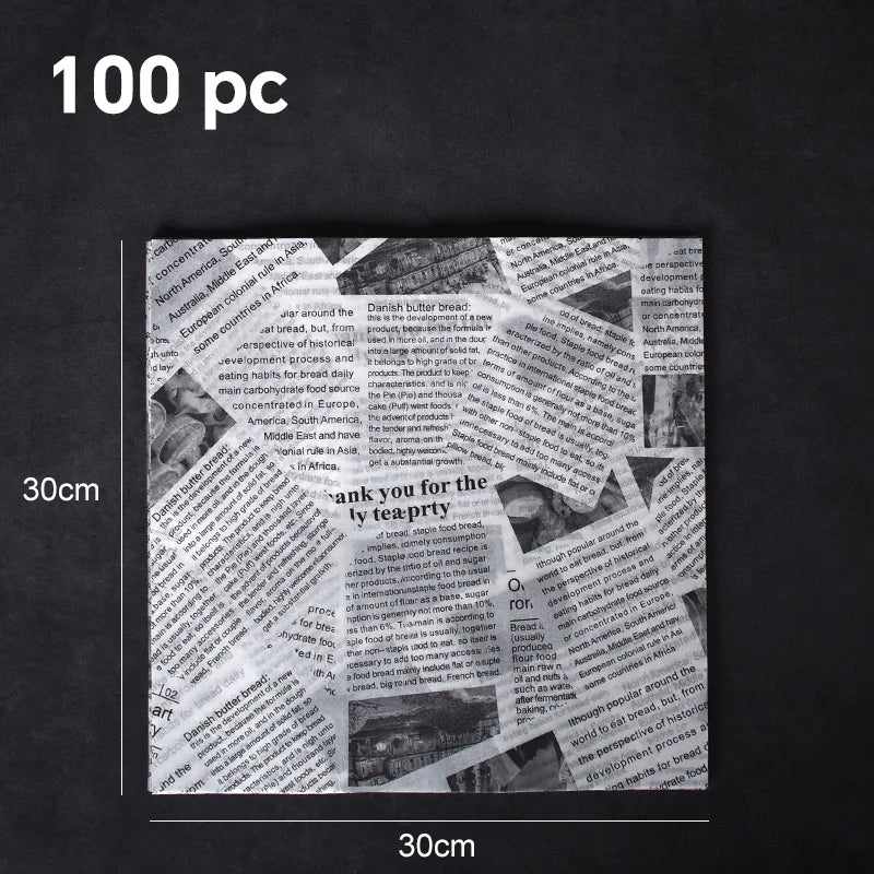 Walfos 100PCS Food Greaseproof Paper Bread Sandwich Burger Fries Wrapping Fast Food Bread Oilpaper Baking Tools - Walfos® Kitchenware