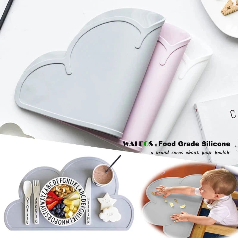 Walfos 100% Food Grade Silicone Placemat Baby Kid Heat Resistant Mat Heat Resistant Silicone Table Mat Place Mat Dinning - Walfos® Kitchenware