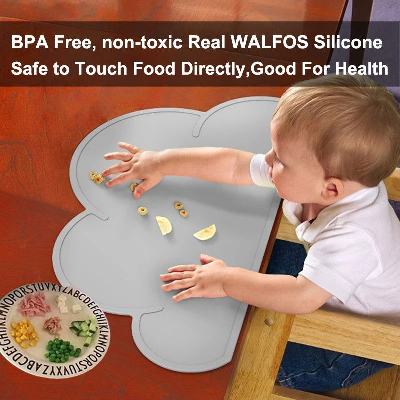 Walfos 100% Food Grade Silicone Placemat Baby Kid Heat Resistant Mat Heat Resistant Silicone Table Mat Place Mat Dinning - Walfos® Kitchenware