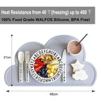Walfos 100% Food Grade Silicone Placemat Baby Kid Heat Resistant Mat Heat Resistant Silicone Table Mat Place Mat Dinning - Walfos® Kitchenware