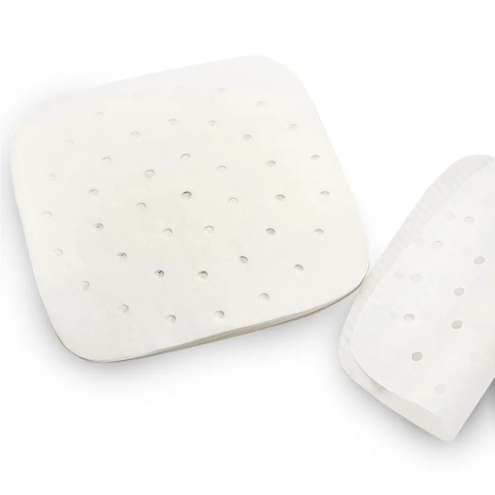 Walfos 100 Sheets Air Fryer Square Baking Paper Silicone Oil Paper For Buncake Paper Saucer Non-Stick Steaming Basket Mat - Walfos® Kitchenware
