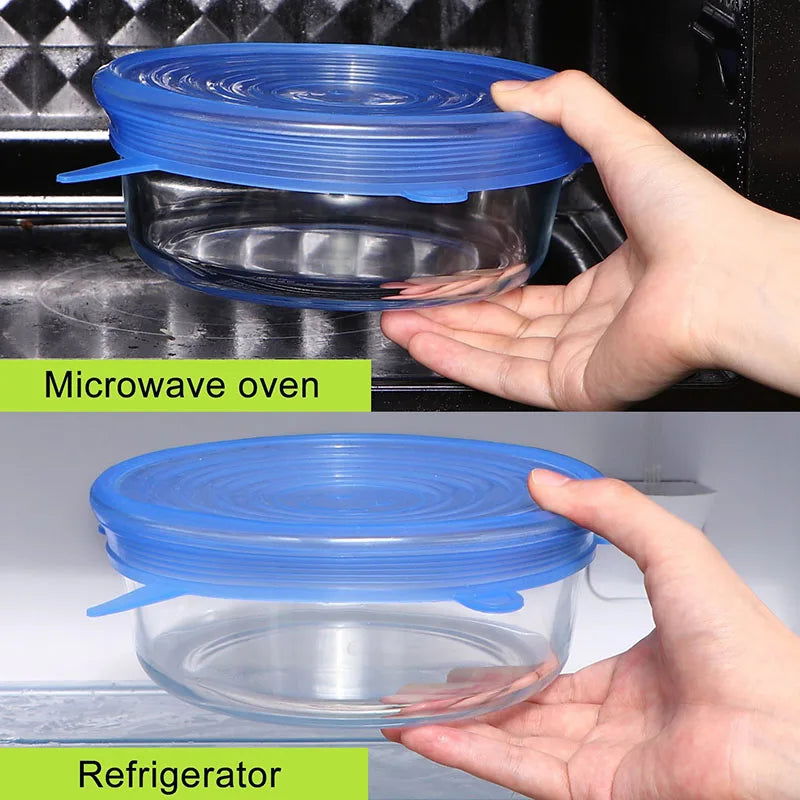 Walfos 12pcs Universal Silicone Stretch Lids Food Cover Cap Wrap Bowl Pot Lids Silicone Cover Pan Cooking Kitchen Accessories - Walfos® Kitchenware