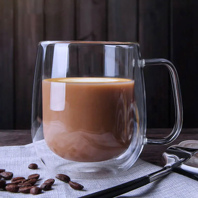 Walfos 1Pcs 250ml Coffee Cups Tea Set Mugs Handmade Creative Beer Drink a Mug of Office Mug Transparent Drinkware Kitchen Tools - Walfos® Kitchenware