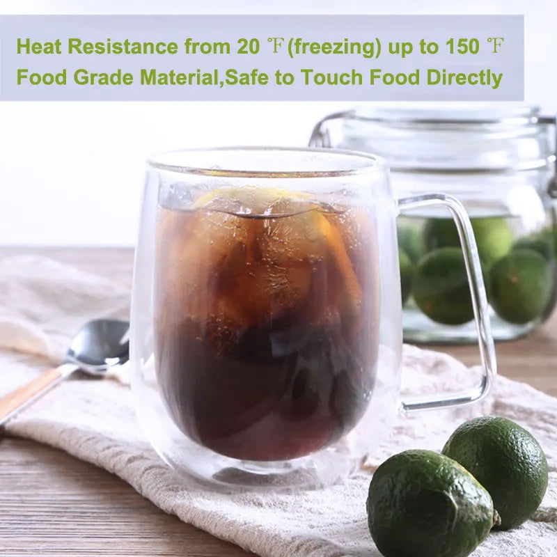 Walfos 1Pcs 250ml Coffee Cups Tea Set Mugs Handmade Creative Beer Drink a Mug of Office Mug Transparent Drinkware Kitchen Tools - Walfos® Kitchenware