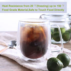 Walfos 1Pcs 250ml Coffee Cups Tea Set Mugs Handmade Creative Beer Drink a Mug of Office Mug Transparent Drinkware Kitchen Tools - Walfos® Kitchenware