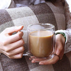 Walfos 1Pcs 250ml Coffee Cups Tea Set Mugs Handmade Creative Beer Drink a Mug of Office Mug Transparent Drinkware Kitchen Tools - Walfos® Kitchenware