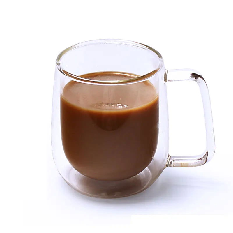 Walfos 1Pcs 250ml Coffee Cups Tea Set Mugs Handmade Creative Beer Drink a Mug of Office Mug Transparent Drinkware Kitchen Tools - Walfos® Kitchenware