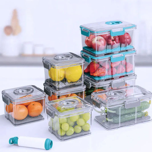 Walfos 1Pcs Manual Mode Rectangle Square Vacuum Container Crisper Different Capacity Vacuum Sealer Kitchen Tool Accessories - Walfos® Kitchenware