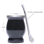 Walfos 1Pcs Natural Gourd Tea Cup Set 8 Ounces Bombillas Yerba Mate Straw Cleaning Brush Stainless Steel Double-Walled Milk Mug - Walfos® Kitchenware