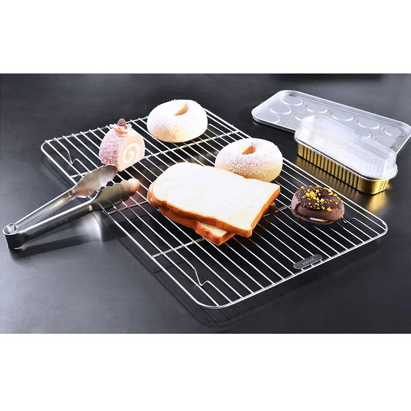 Walfos 1Pcs Stainless Steel Cooling Rack Non-stick Macarons  Biscuit Bread Cookie BBQ Holder Shelf  Kitchen Pastry Accessories - Walfos® Kitchenware