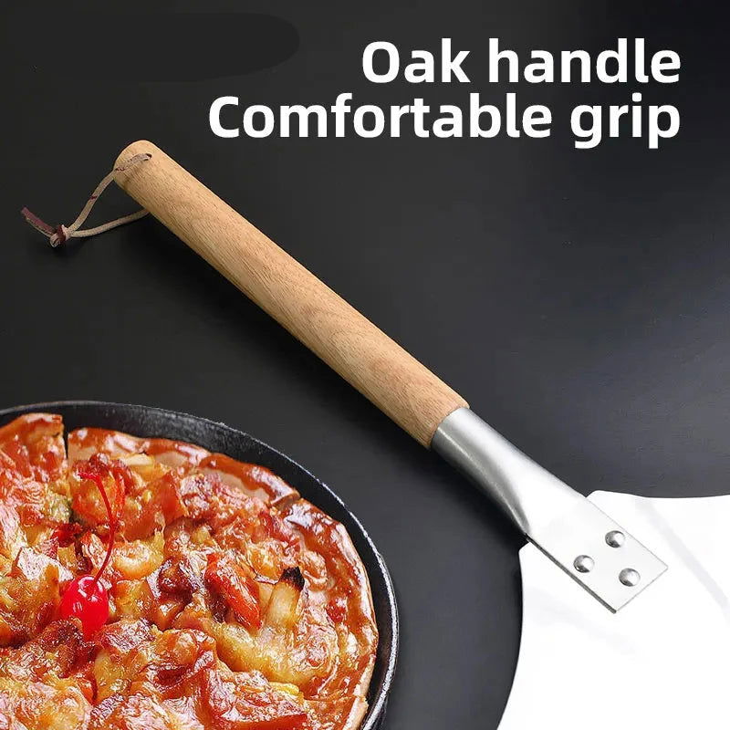 Walfos 1Pcs Stainless Steel Foldable Oak Handle Aluminium Folding Pizza Spatula Pizza Baking Tools Kitchen Gadgets Accessories - Walfos® Kitchenware