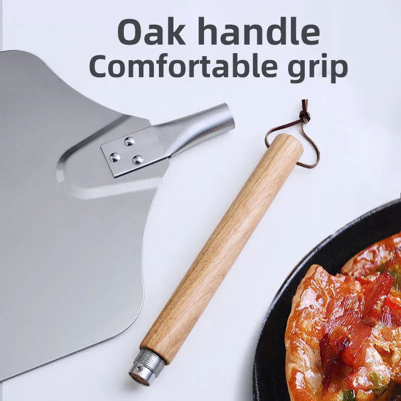 Walfos 1Pcs Stainless Steel Foldable Oak Handle Aluminium Folding Pizza Spatula Pizza Baking Tools Kitchen Gadgets Accessories - Walfos® Kitchenware