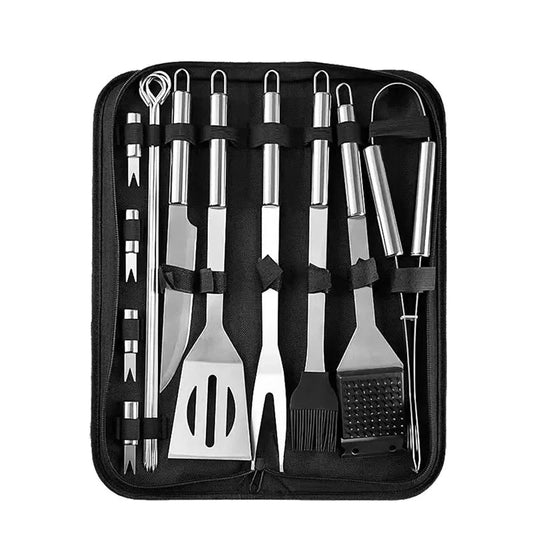 Walfos 1Set Portability Stainless Steel Barbecue Combination BBQ Tool Set Outdoor Camping Cooking Accessories Kitchen Gadgets - Walfos® Kitchenware