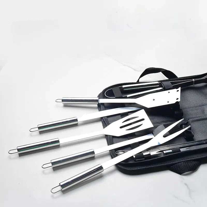 Walfos 1Set Portability Stainless Steel Barbecue Combination BBQ Tool Set Outdoor Camping Cooking Accessories Kitchen Gadgets - Walfos® Kitchenware