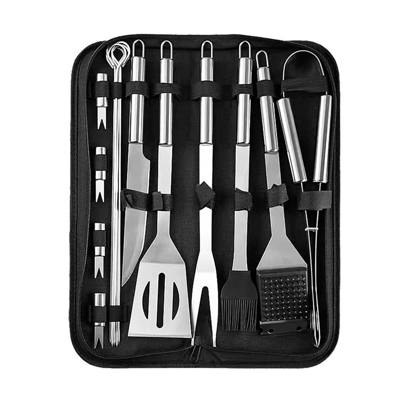 Walfos 1Set Portability Stainless Steel Barbecue Combination BBQ Tool Set Outdoor Camping Cooking Accessories Kitchen Gadgets - Walfos® Kitchenware