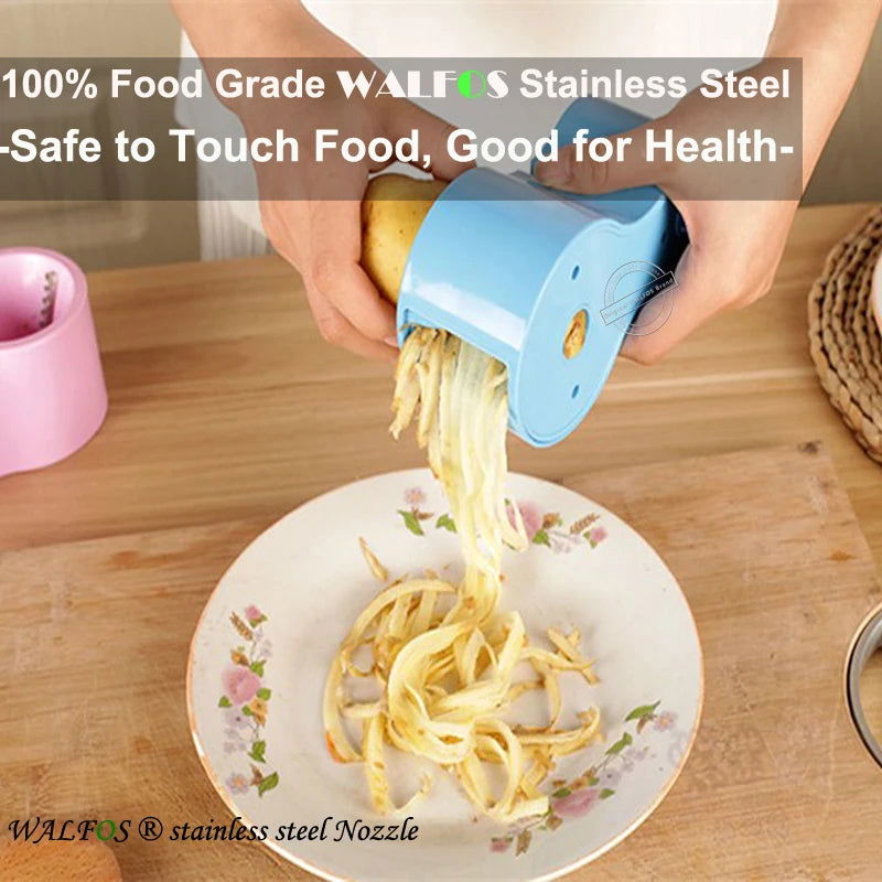 Walfos 1 Pc 2 in 1 Vegetable Grater With Knife Sharpener Spiral Carrot Slicer Stainless Steel +Plastic Vegetable Cutter - Walfos® Kitchenware