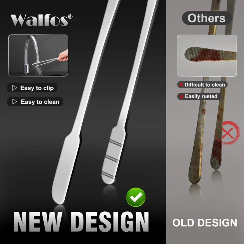 Walfos 1 Piece Stainless Steel Tweezer Barbecue Tong for Cooking Roasting Grabbing Small Objects Dessert BBQ Spaghetti Kitchen - Walfos® Kitchenware