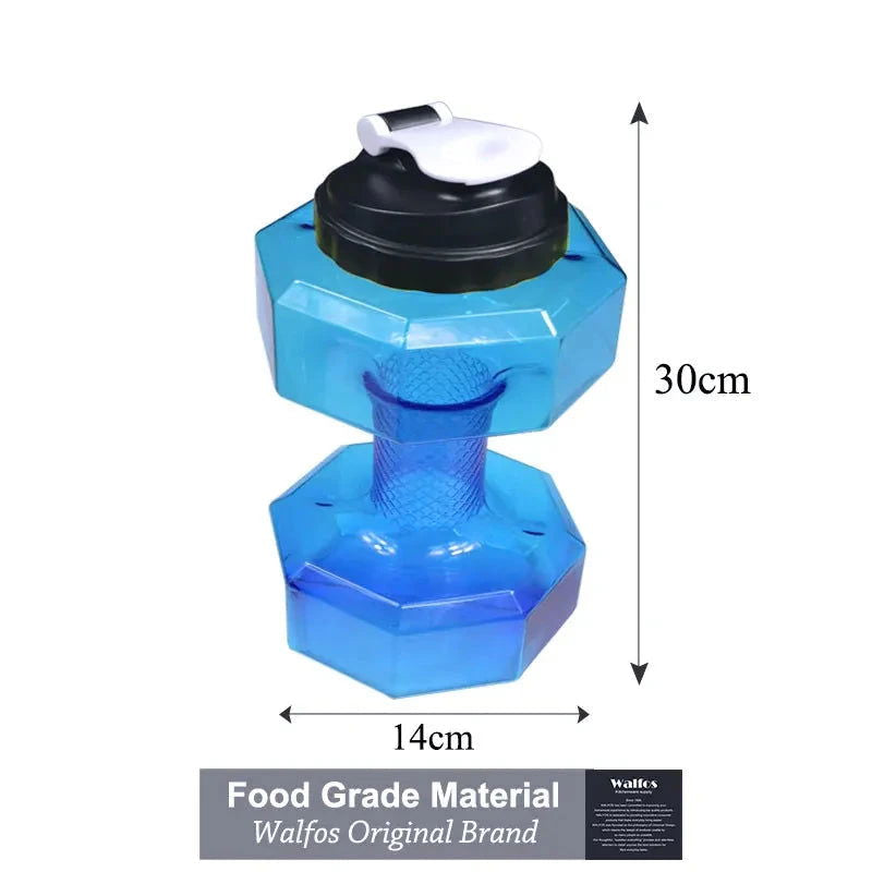 Walfos 2.2L Dumbbell Water Bottle: Gym-Ready, BPA-Free, Leak-Proof Fitness Hydration for Athletes & Bodybuilders - Walfos® Kitchenware