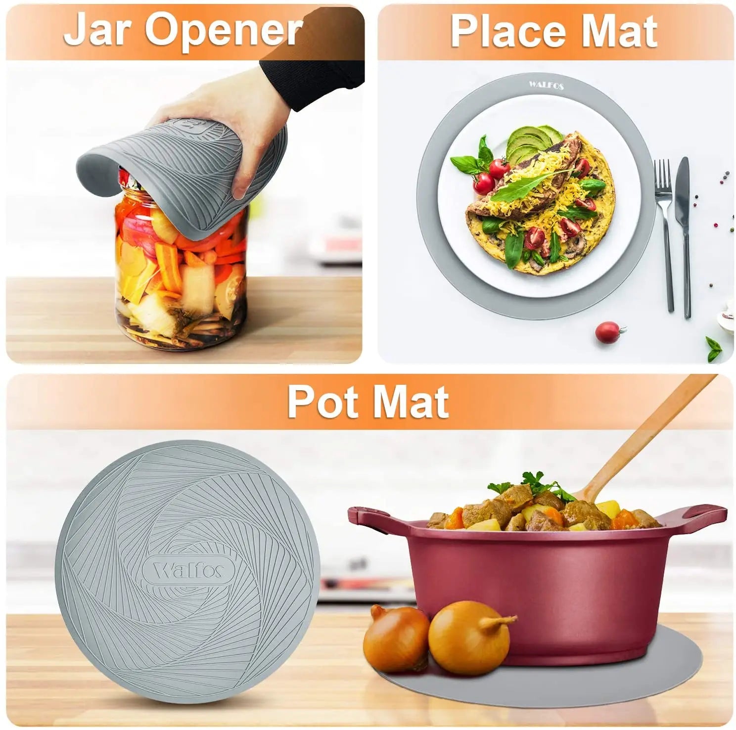 Walfos 2024 Hot Selling Multi-Function Cooking Pad Silicone Microwave Mat, Heat-Resistant Multi-Function Microwave Tripod Pad - Walfos® Kitchenware