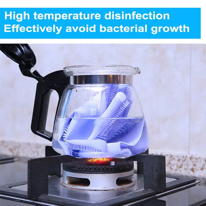 Walfos 2Pcs Silicone Dishwashing Scrubber Cleaning Gloves Dish Washing Sponge Rubber Scrub Gloves Kitchen Cleaning Accessories - Walfos® Kitchenware