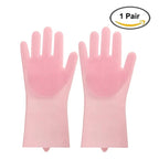 Walfos 2Pcs Silicone Dishwashing Scrubber Cleaning Gloves Dish Washing Sponge Rubber Scrub Gloves Kitchen Cleaning Accessories - Walfos® Kitchenware