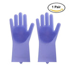 Walfos 2Pcs Silicone Dishwashing Scrubber Cleaning Gloves Dish Washing Sponge Rubber Scrub Gloves Kitchen Cleaning Accessories - Walfos® Kitchenware