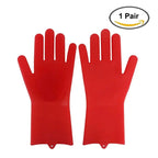 Walfos 2Pcs Silicone Dishwashing Scrubber Cleaning Gloves Dish Washing Sponge Rubber Scrub Gloves Kitchen Cleaning Accessories - Walfos® Kitchenware