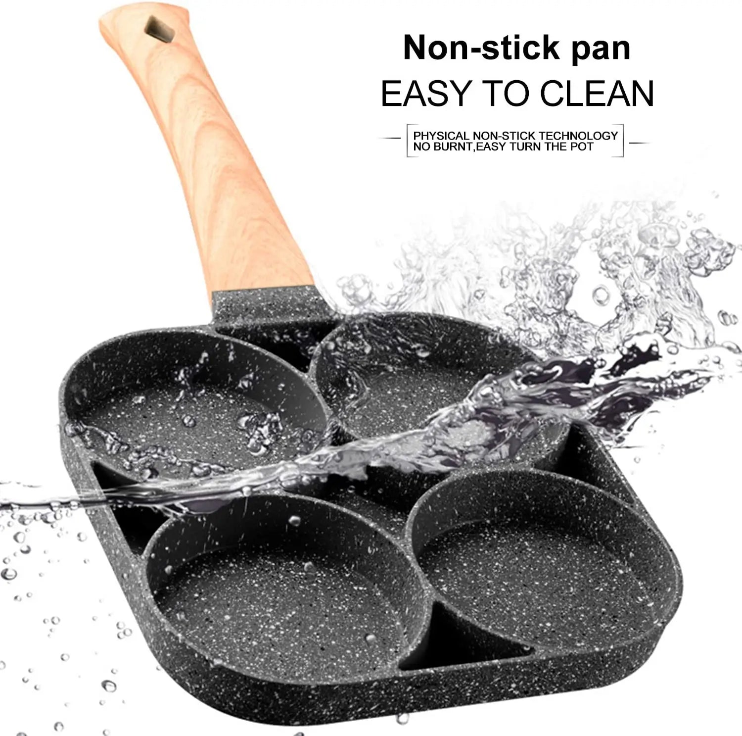 Walfos 2 Hole Frying Pot Pan Thickened Omelet Pan Non-Stick Egg Pancake Steak Pan Cooking Egg Ham Pans Breakfast Maker Cookware - Walfos® Kitchenware