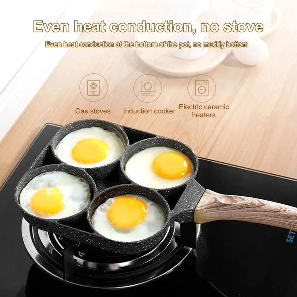 Walfos 2 Hole Frying Pot Pan Thickened Omelet Pan Non-Stick Egg Pancake Steak Pan Cooking Egg Ham Pans Breakfast Maker Cookware - Walfos® Kitchenware