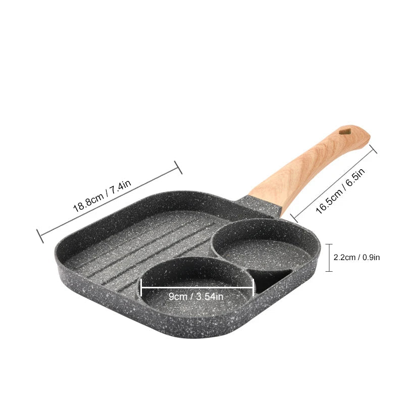 Walfos 2 Hole Frying Pot Pan Thickened Omelet Pan Non-Stick Egg Pancake Steak Pan Cooking Egg Ham Pans Breakfast Maker Cookware - Walfos® Kitchenware
