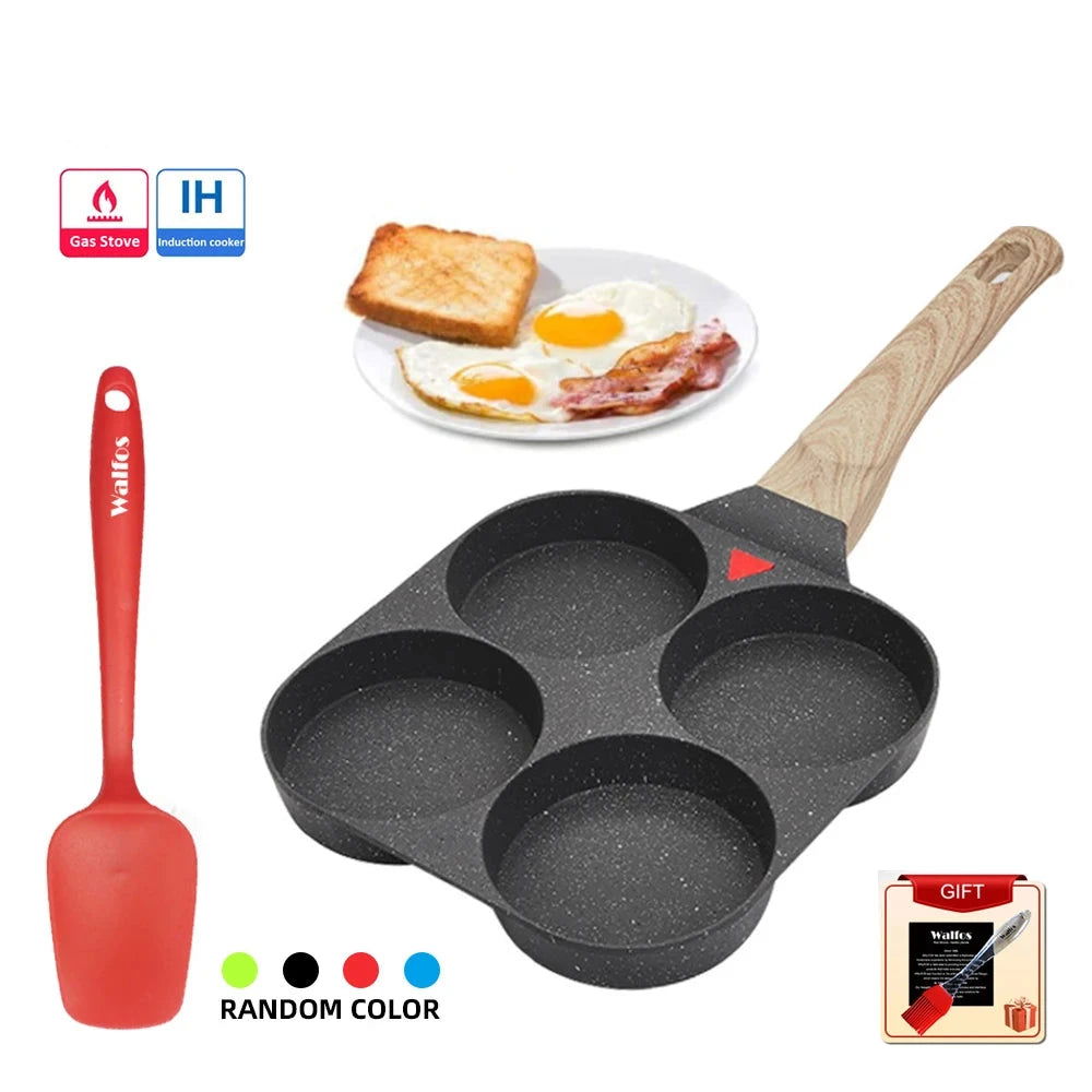 Walfos 2 Hole Frying Pot Pan Thickened Omelet Pan Non-Stick Egg Pancake Steak Pan Cooking Egg Ham Pans Breakfast Maker Cookware - Walfos® Kitchenware