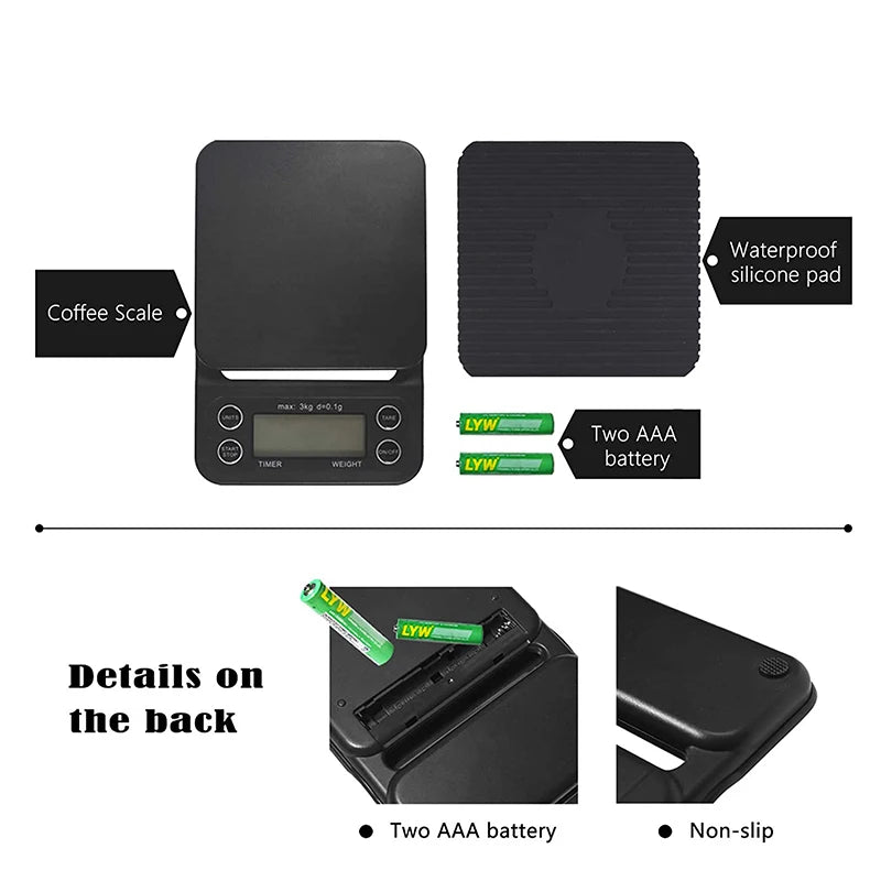 Walfos 3000g/0.1g 5000g/0.1g Kitchen Food  Scale with Timer High Precision Mulfunction Protable Scales Digital  LCD Weight Tool - Walfos® Kitchenware