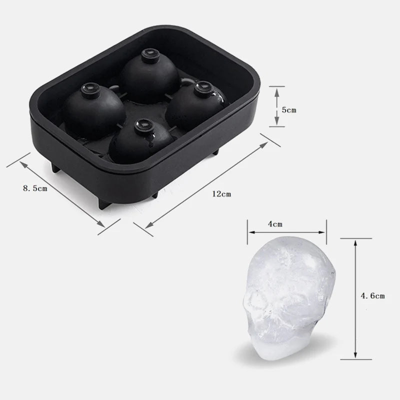 Walfos 3D Skull Silicone Mold Ice Cube Maker Chocolate Mould Tray Ice Cream DIY Tool Whiskey Wine Cocktail Ice Cube Best Sellers - Walfos® Kitchenware